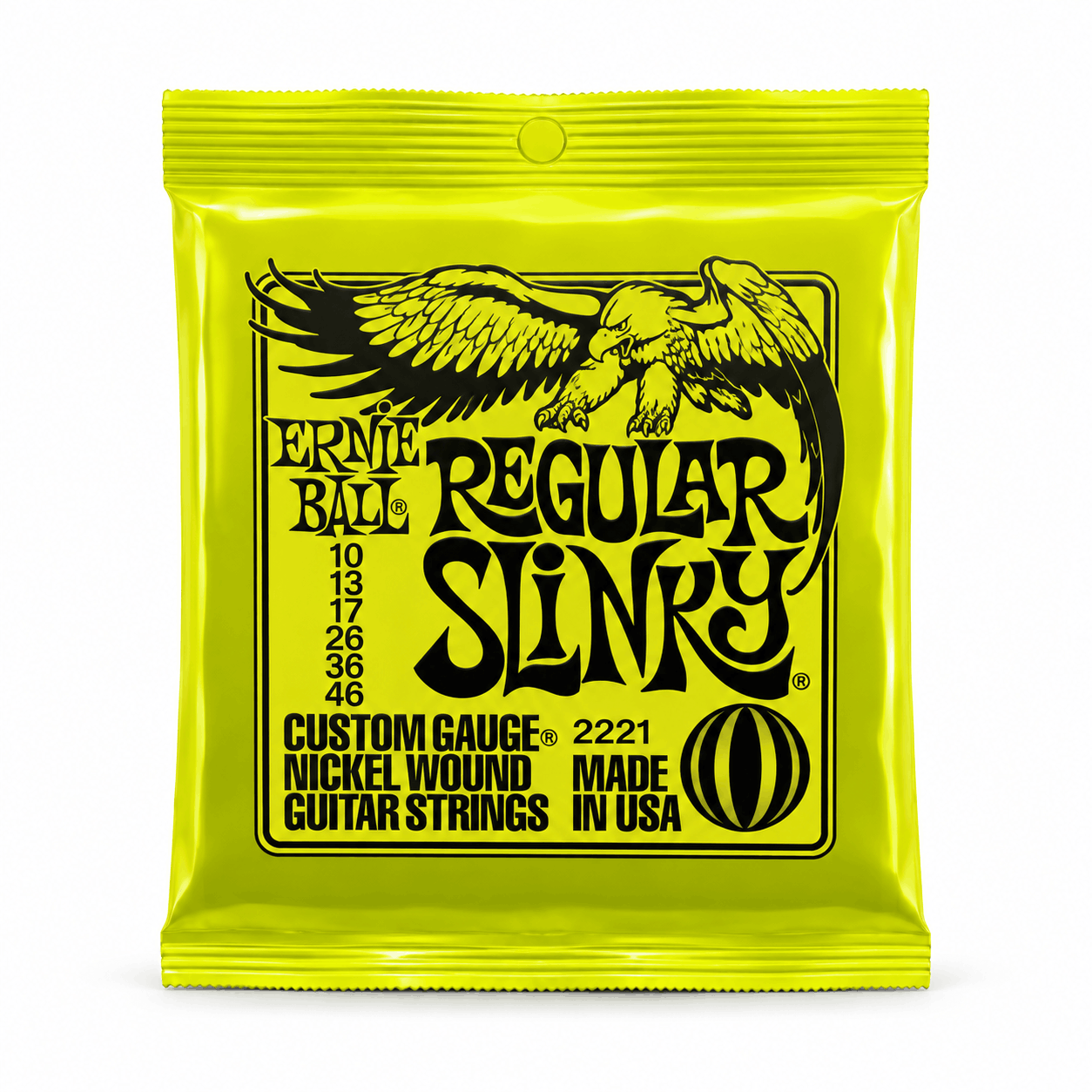 Ernie Ball 2221 Regular Slinky Nickel Wound Electric Guitar Strings 10-46